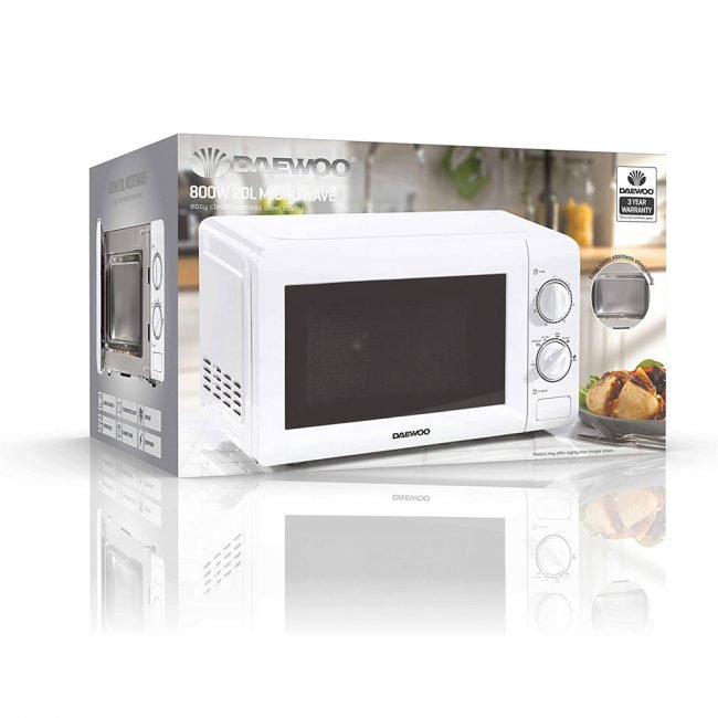 800W 20LT White Microwave - Image 3