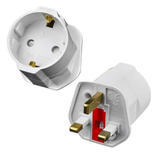 Plug Adapter (EU to IRE/UK - White) - Image 2