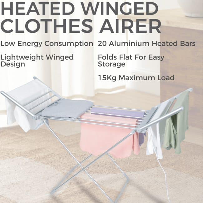 Electric Clothes Airer with Extension Wings - Image 2