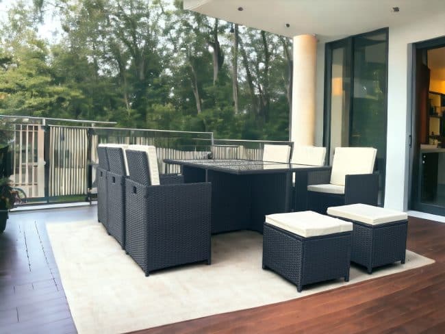 10 Seater Rattan Dining Cube Set with Rain Cover