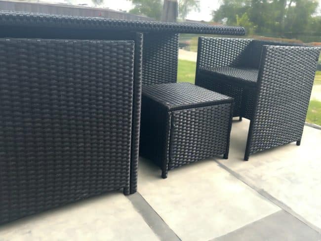 10 Seater Rattan Dining Cube Set with Rain Cover - Image 2