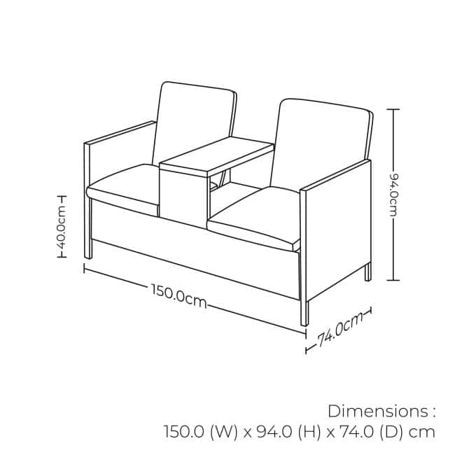 Rattan Love Seat Bench with Cushions - Image 5